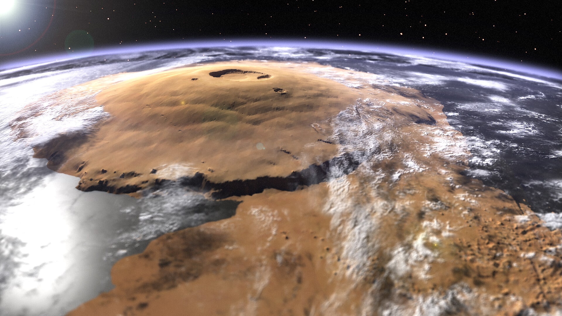 Марс Планета вулкан Олимп